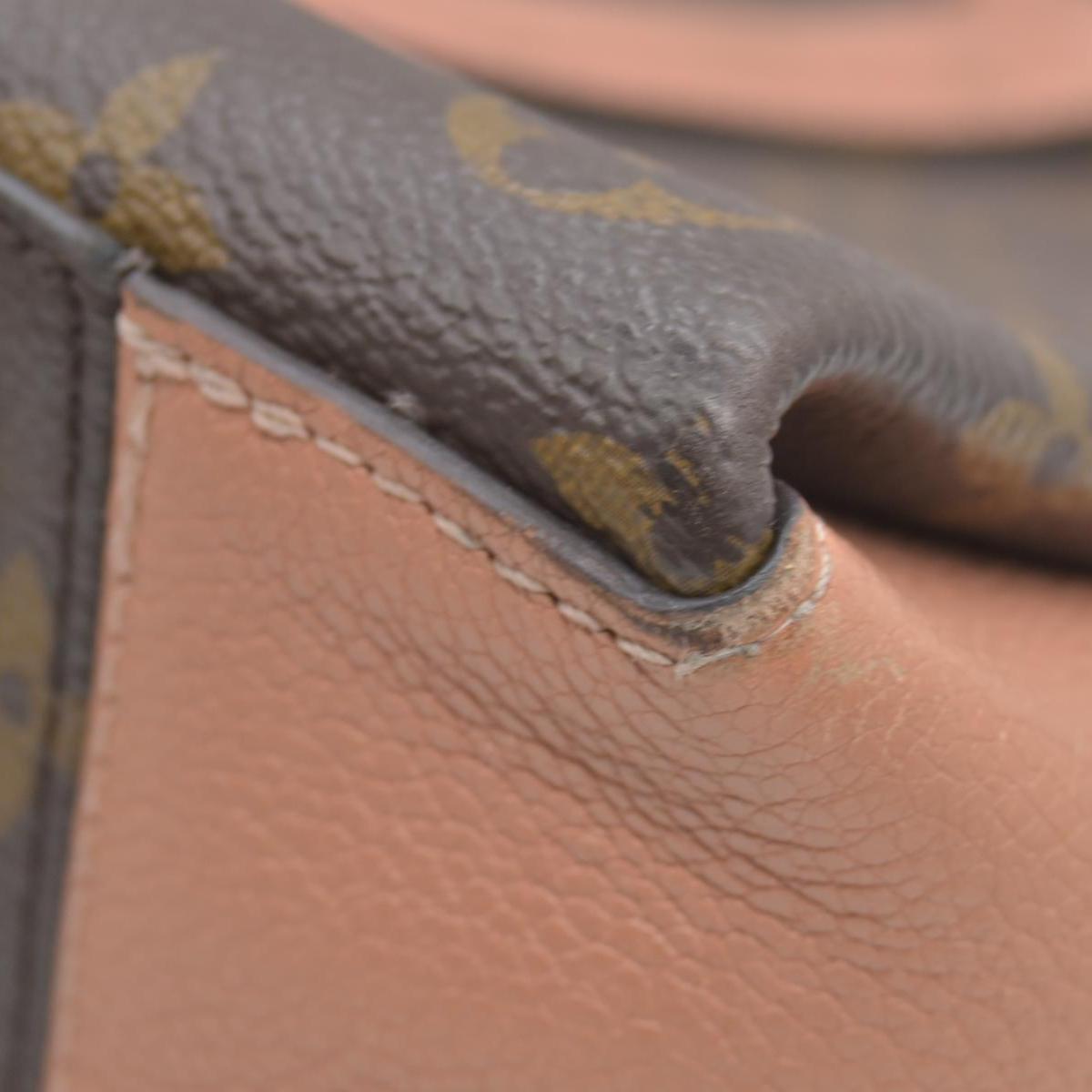 $2560 2019 Louis Vuitton Soufflot BB Monogram Peach Shoulder Bag Cloth CA4129