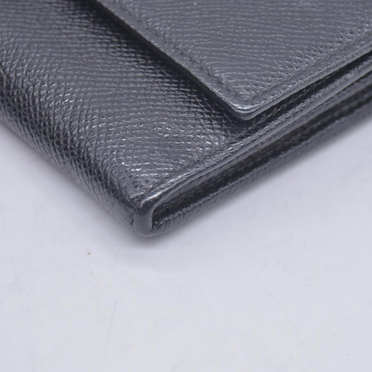 $790 BVLGARI Leather Bifold Long Wallet Black CONSIGNMENT 10021048