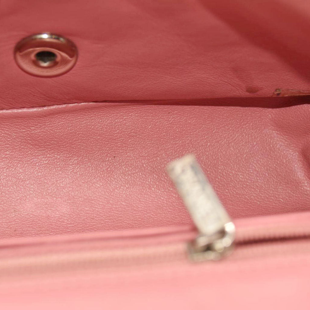 Chanel  Lambskin Quilted Mini Rectangular Flap Pink 18*