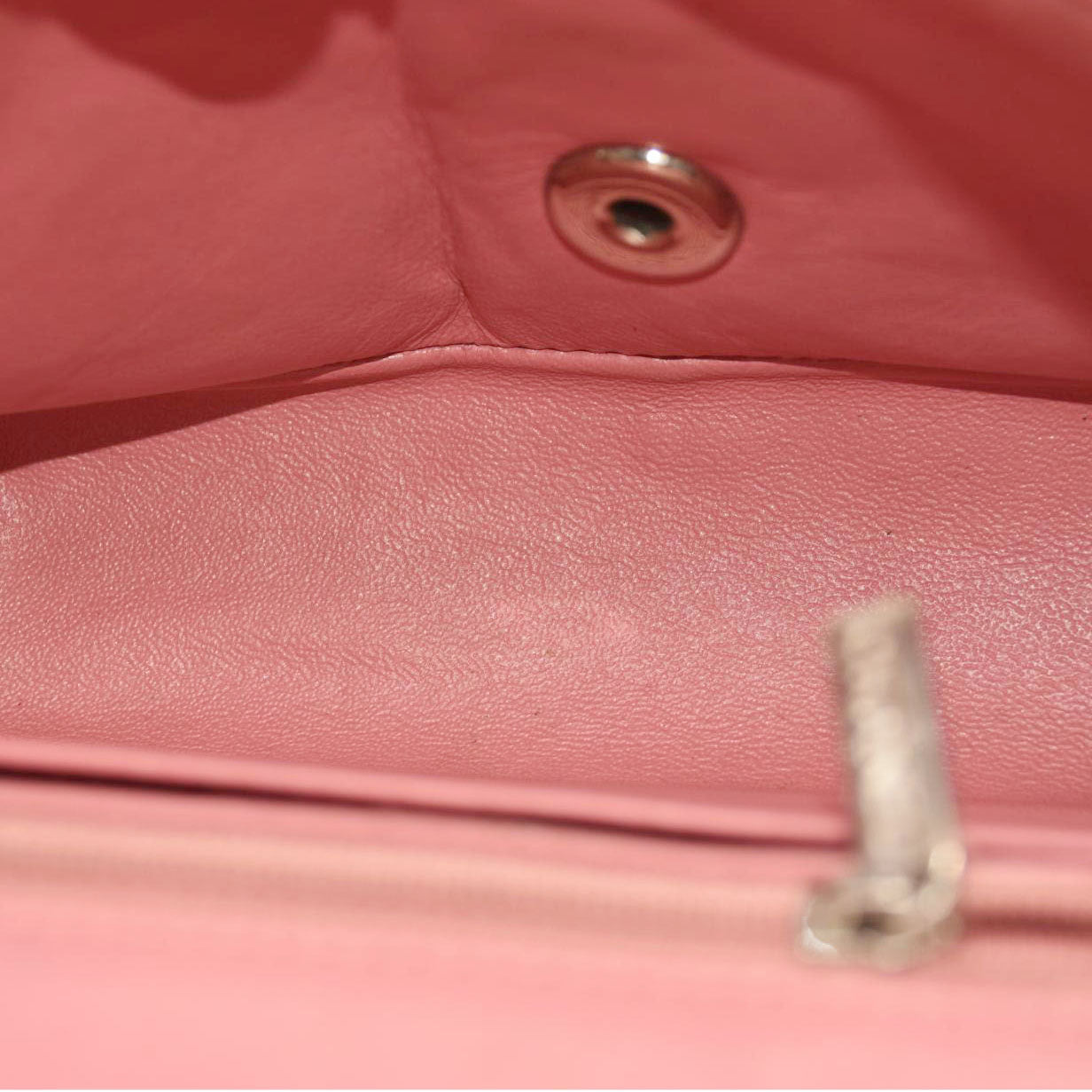 Chanel  Lambskin Quilted Mini Rectangular Flap Pink 18*