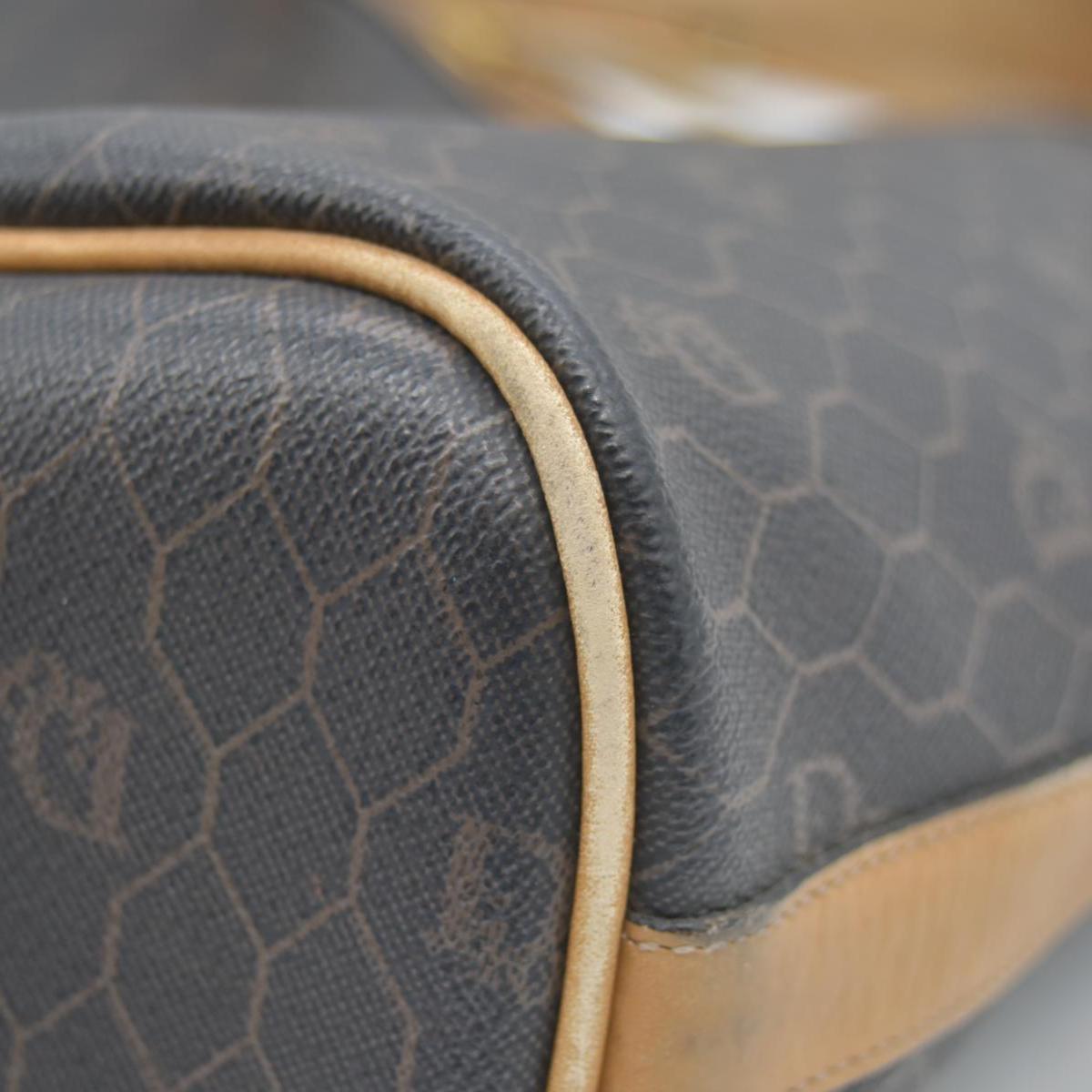 $1150 Christian Dior Vintage Coated Canvas Honeycomb Bucket Bag Tan Brown CONSIGNMENT