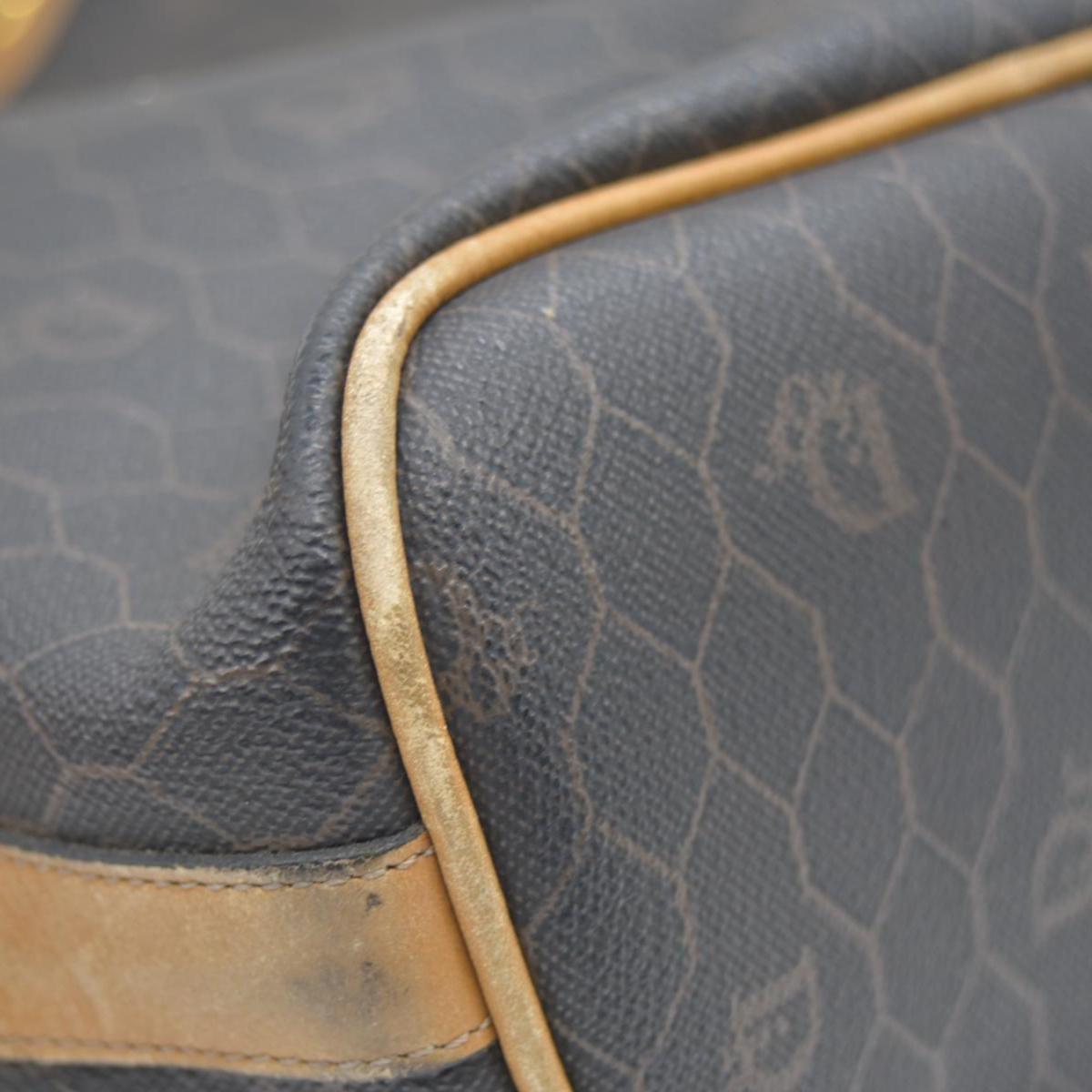 $1150 Christian Dior Vintage Coated Canvas Honeycomb Bucket Bag Tan Brown CONSIGNMENT