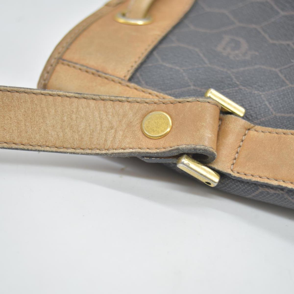 $1150 Christian Dior Vintage Coated Canvas Honeycomb Bucket Bag Tan Brown CONSIGNMENT