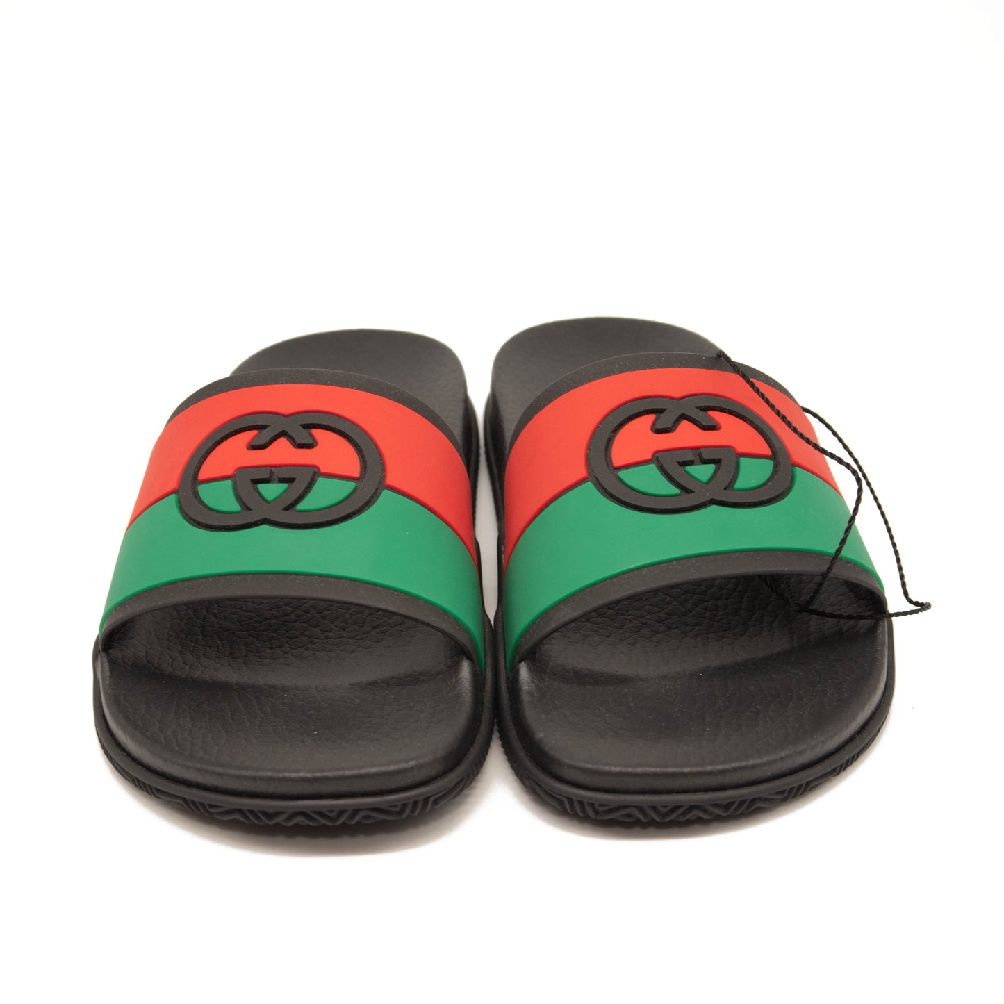 NEW Gucci Pursuit GG Logo Slide Sandal (Women) EU 35 Black Green Red with Box