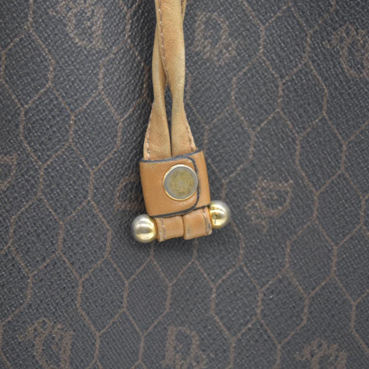 $1150 Christian Dior Vintage Coated Canvas Honeycomb Bucket Bag Tan Brown CONSIGNMENT
