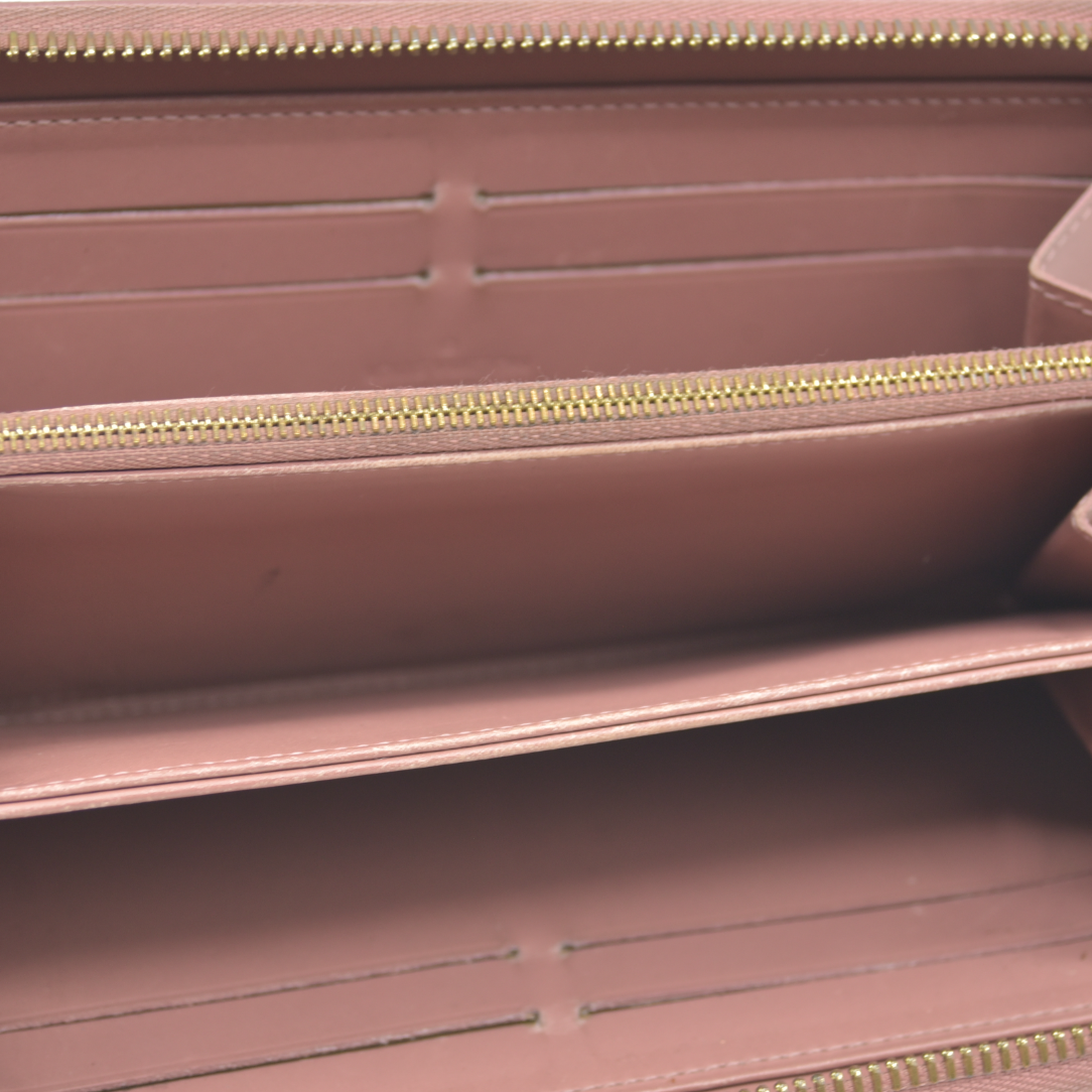 $1120 Louis Vuitton Vernis Ikat Zippy Wallet Rose Velours 2013 CA0133