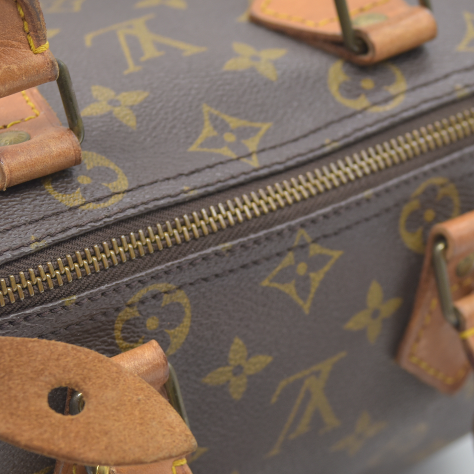 $1600 Louis Vuitton LV Monogram Speedy 25 MI864 1986