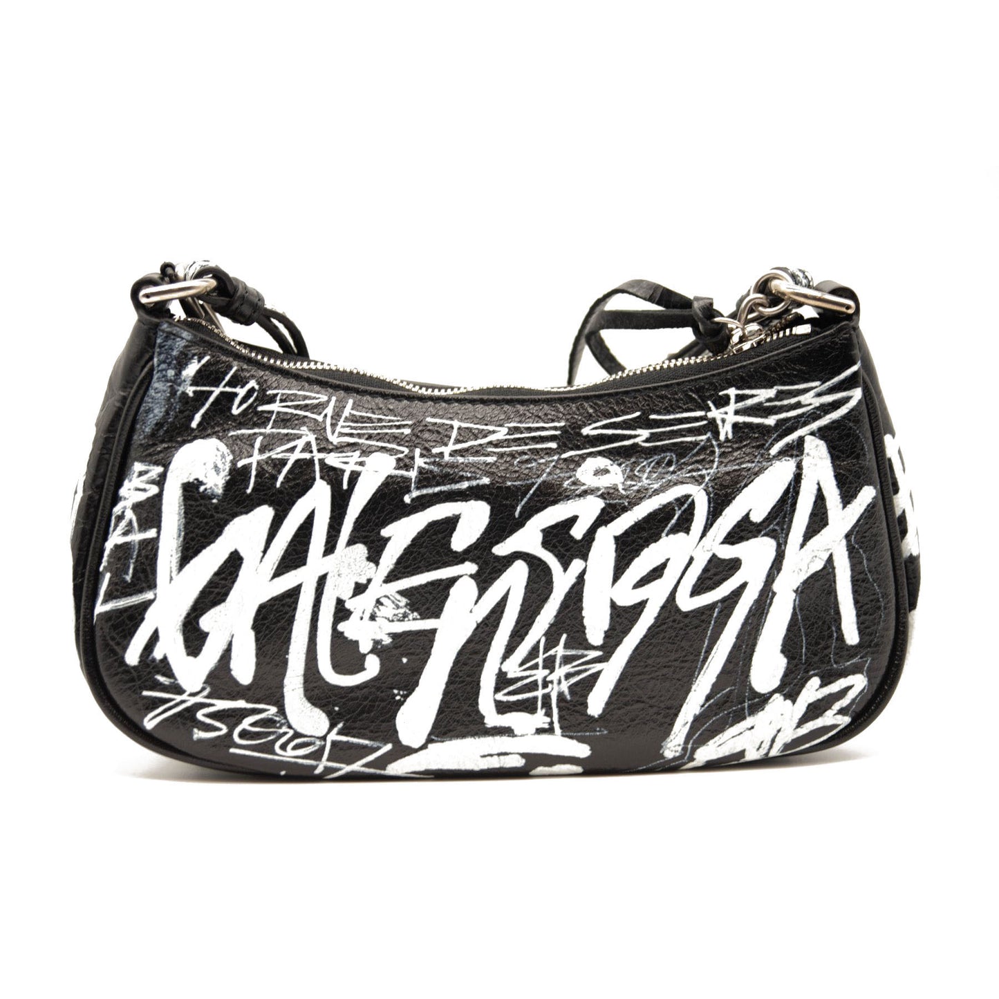NEW Balenciaga Mini Le Cagole Graffiti Calfskin Crossbody Bag