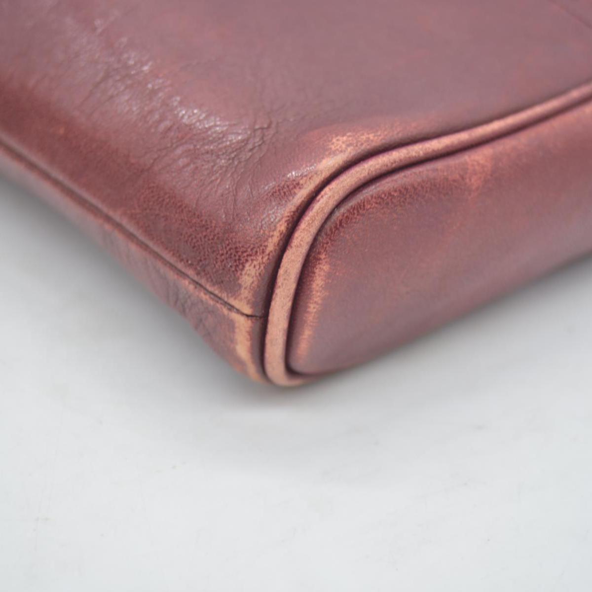 $1250 Christian Dior Vintage Smooth Leather Brogue Round Logo Camera Bag Burgundy CONSIGNMENT