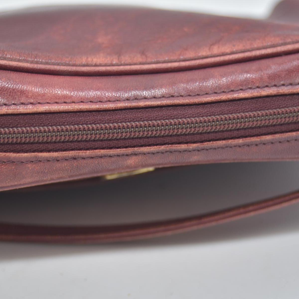 $1250 Christian Dior Vintage Smooth Leather Brogue Round Logo Camera Bag Burgundy CONSIGNMENT