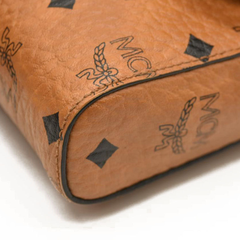 MCM  Visetos Small Millie Crossbody Bag Cognac