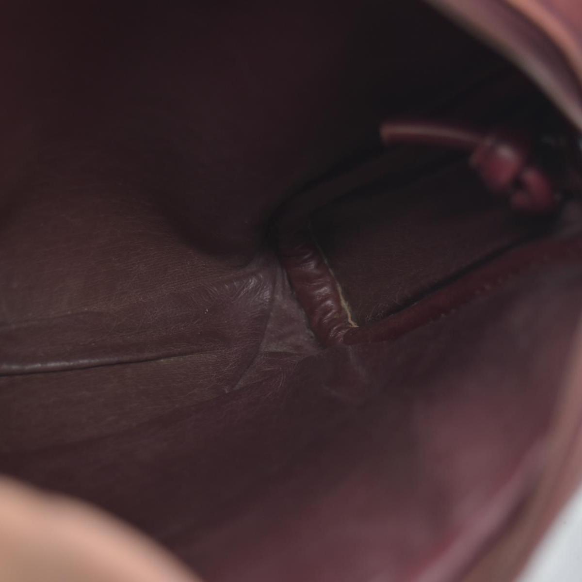 $1250 Christian Dior Vintage Smooth Leather Brogue Round Logo Camera Bag Burgundy CONSIGNMENT