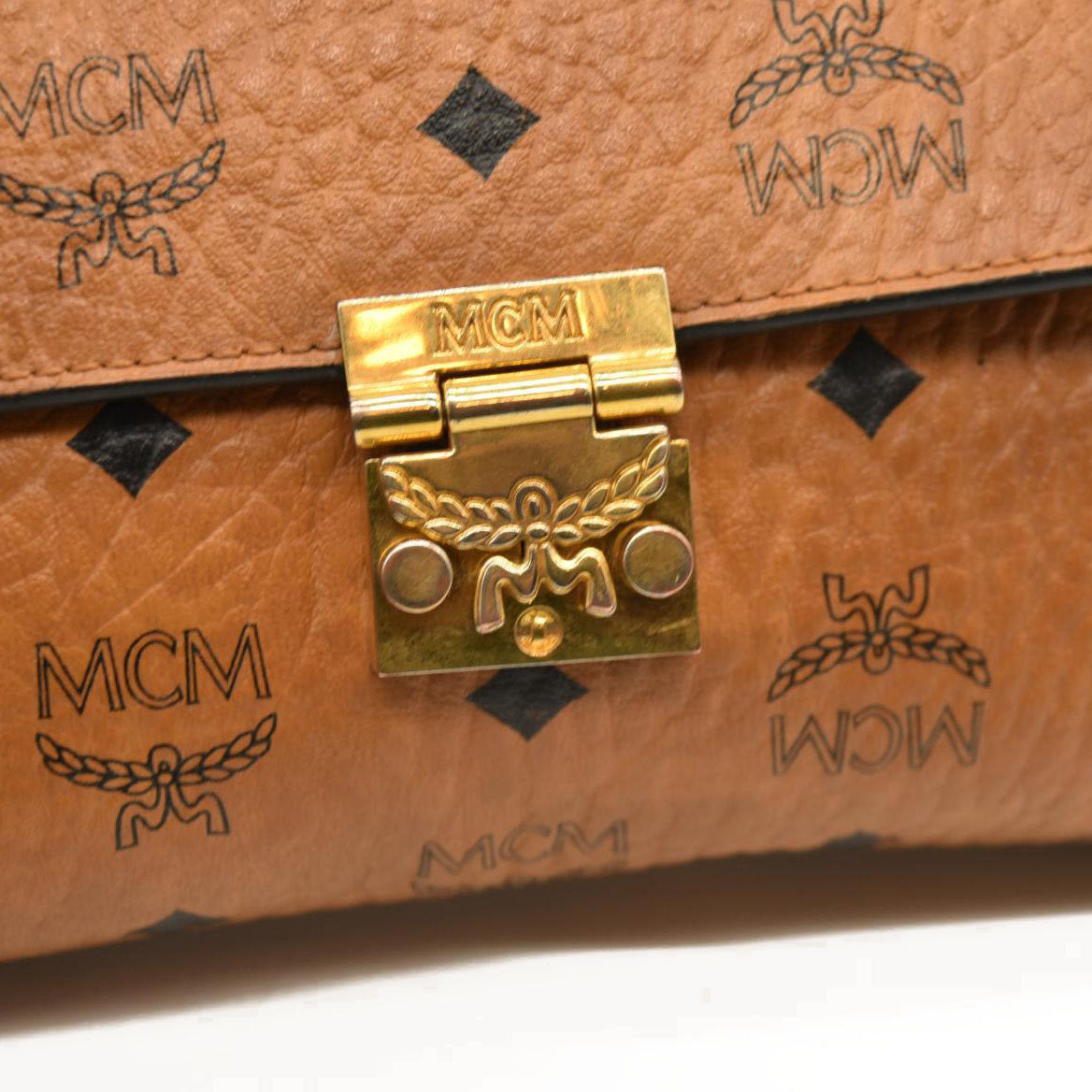 MCM  Visetos Small Millie Crossbody Bag Cognac