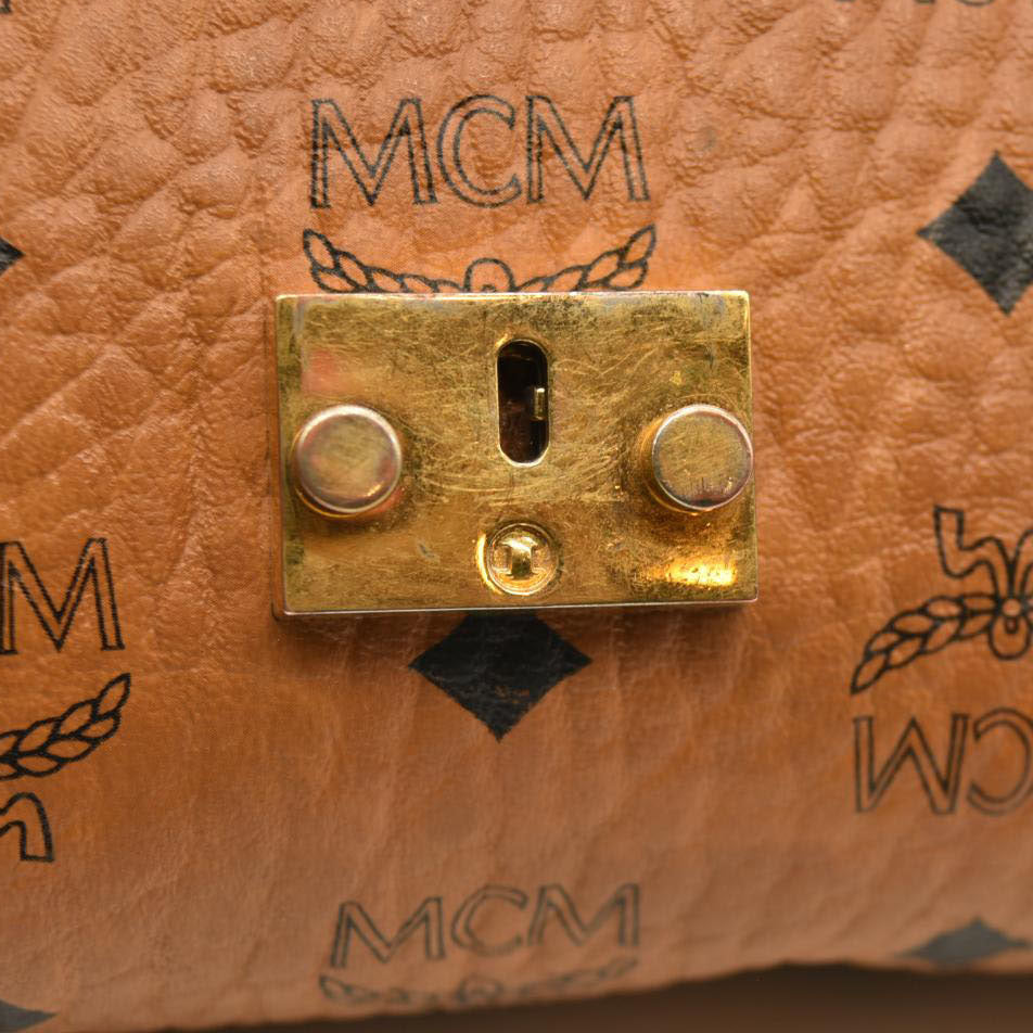 MCM  Visetos Small Millie Crossbody Bag Cognac