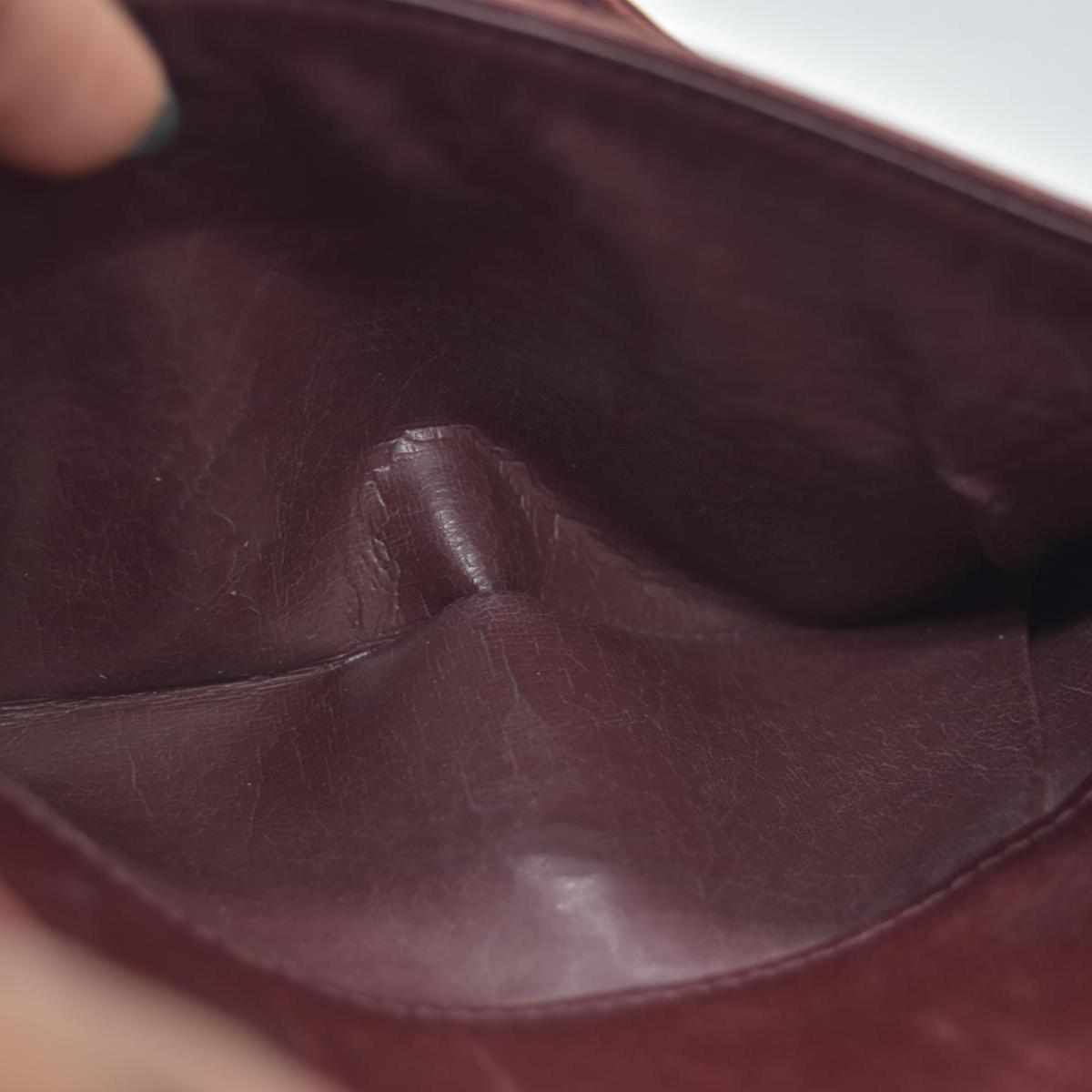 $1250 Christian Dior Vintage Smooth Leather Brogue Round Logo Camera Bag Burgundy CONSIGNMENT