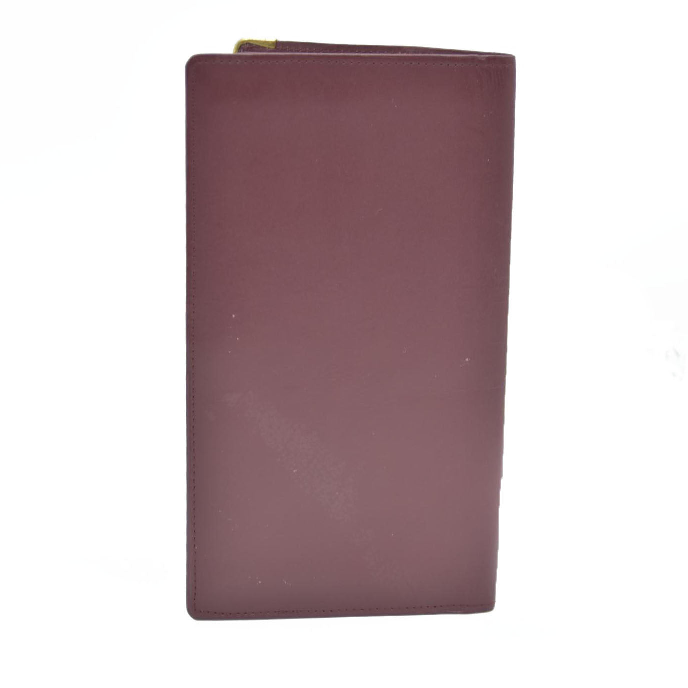 Must de Cartier Leather Bifold Long Wallet Bordeaux