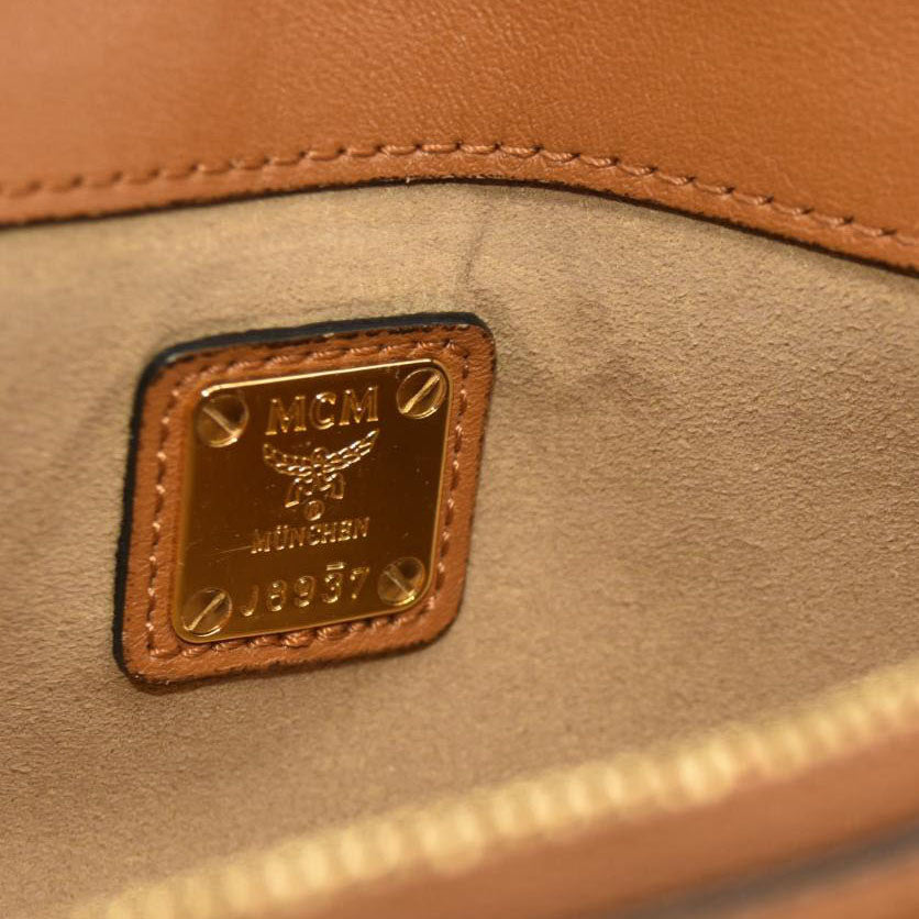 MCM  Visetos Small Millie Crossbody Bag Cognac