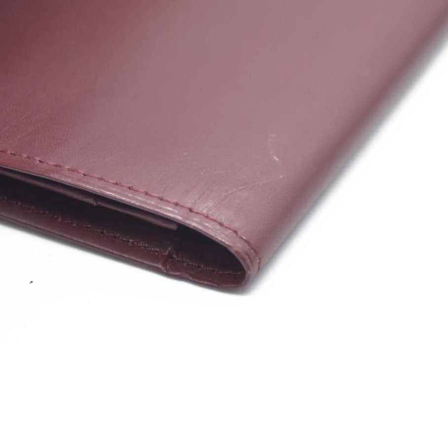 Must de Cartier Leather Bifold Long Wallet Bordeaux