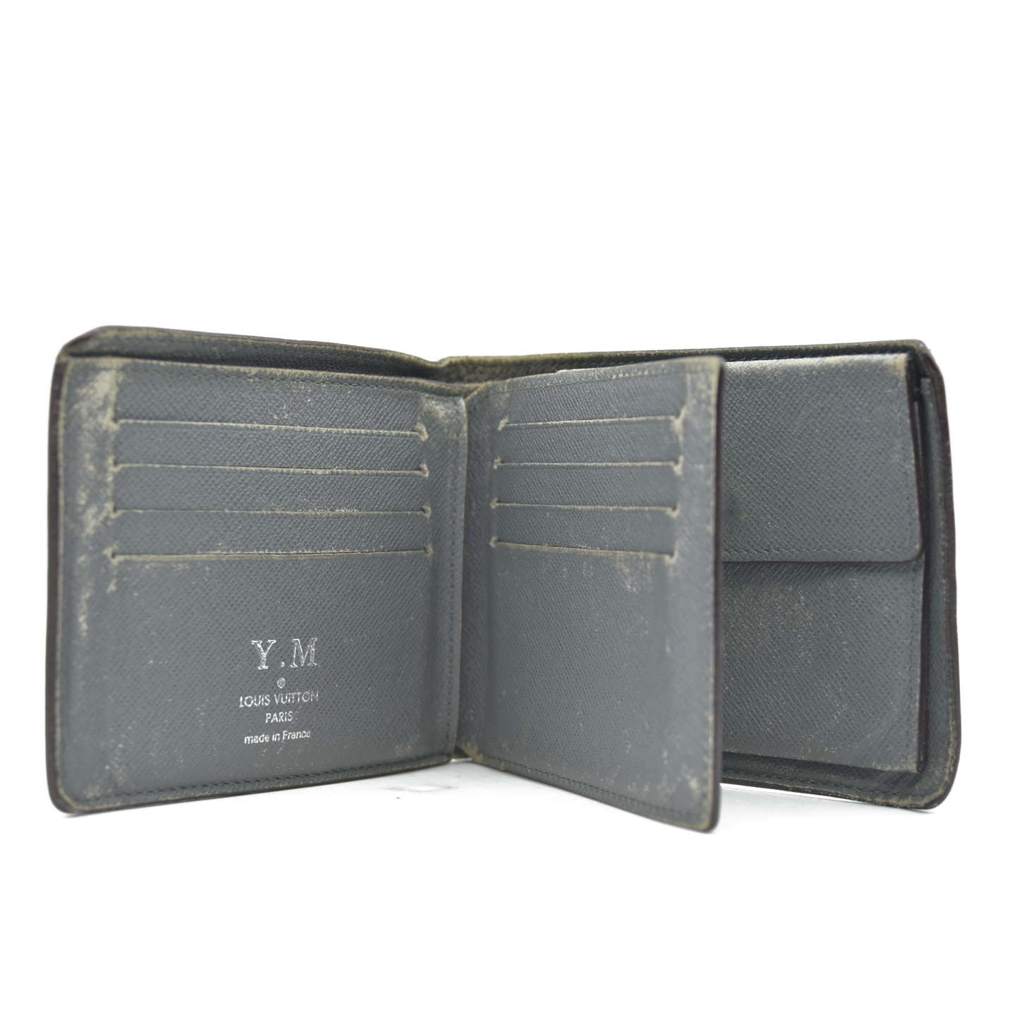 $665 2011 Louis Vuitton Multiple Wallet Taiga Grey SP4111