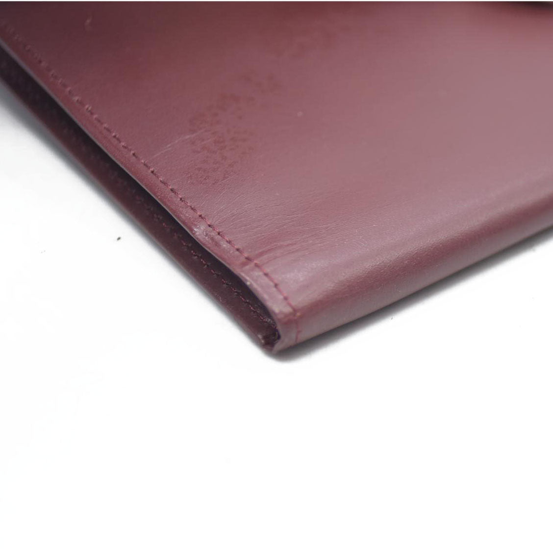 Must de Cartier Leather Bifold Long Wallet Bordeaux