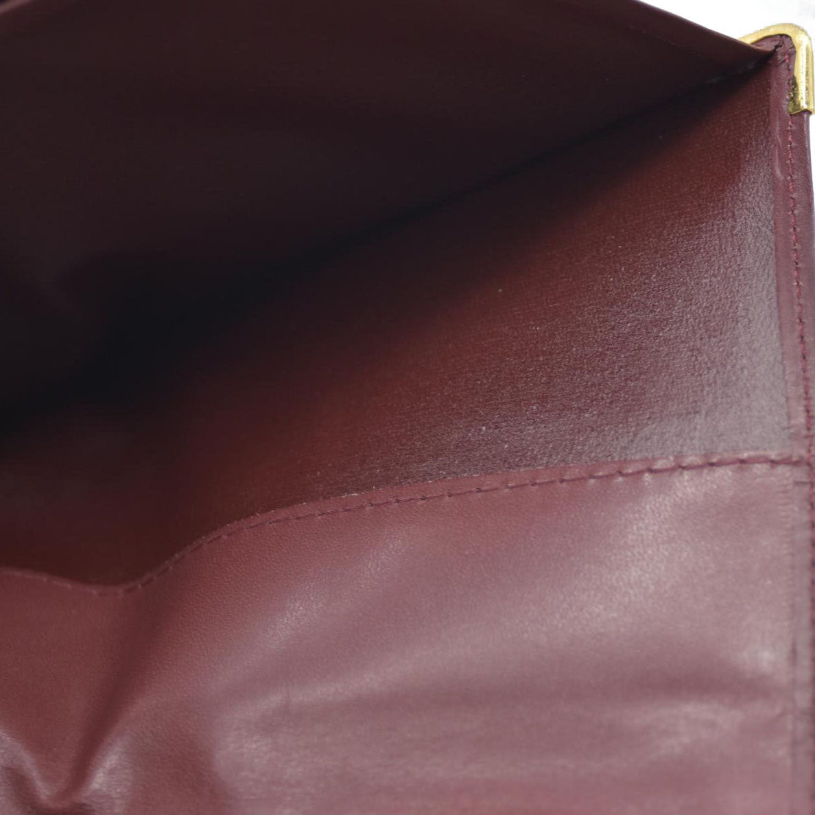 Must de Cartier Leather Bifold Long Wallet Bordeaux