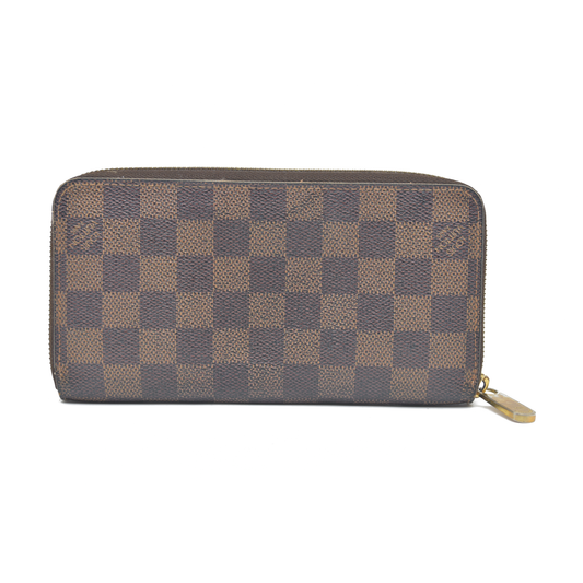 AUCTION $915 Louis Vuitton Damier Ebene Zippy Wallet CA2140 2010