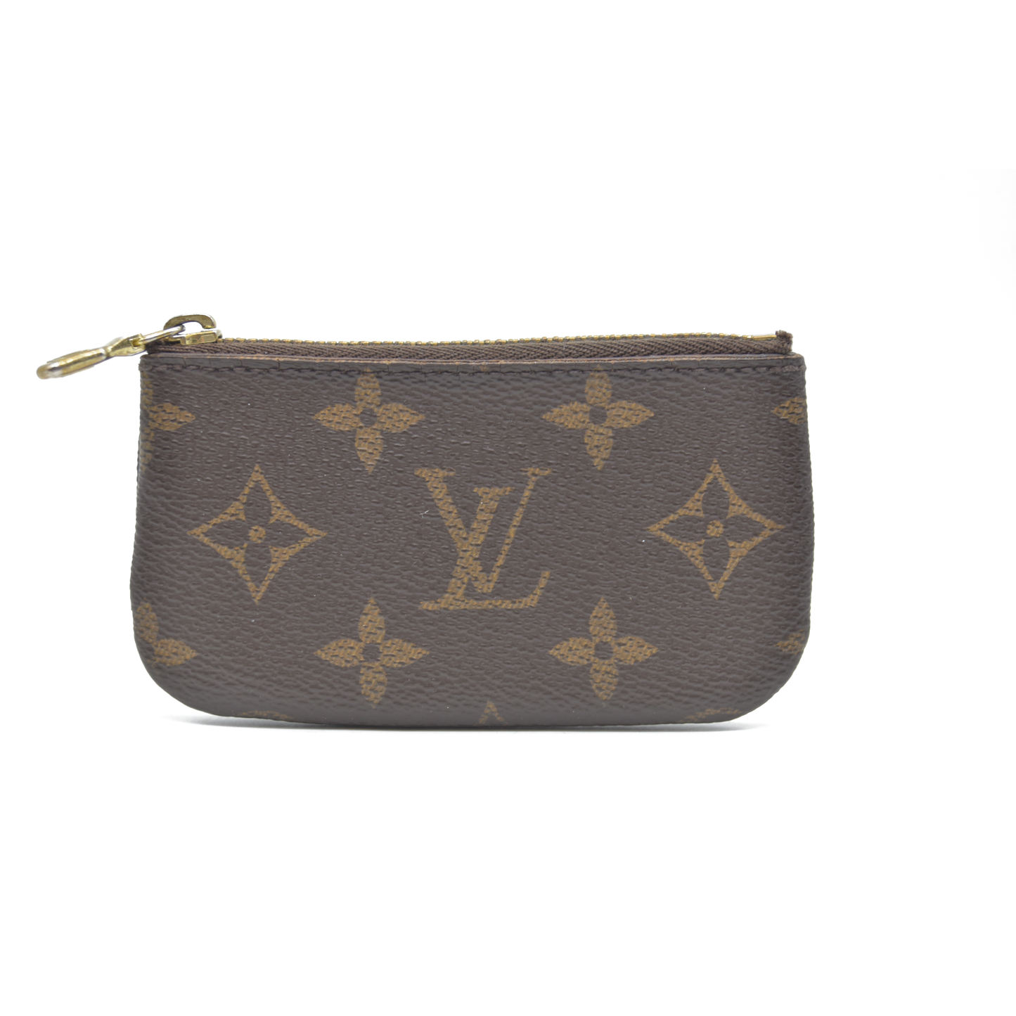 AUCTION $345 Louis Vuitton Monogram Pochette Cles Wallet Coin Purse Brown Made In USA SD21