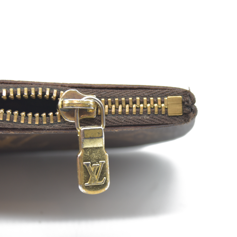 AUCTION $345 Louis Vuitton Monogram Pochette Cles Wallet Coin Purse Brown Made In USA SD21