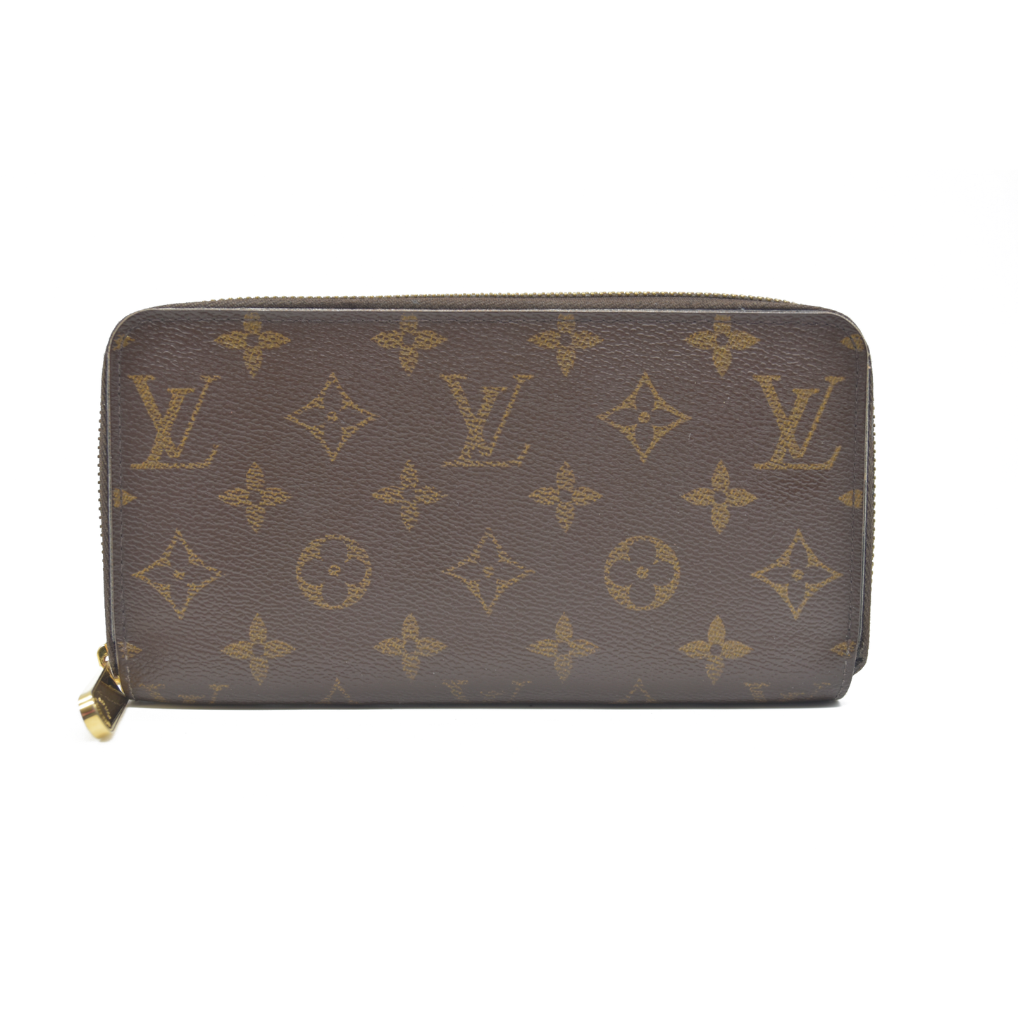 $915 2015 Louis Vuitton Monogram Zippy Zip Around Long Wallet Purse Brown CA5105
