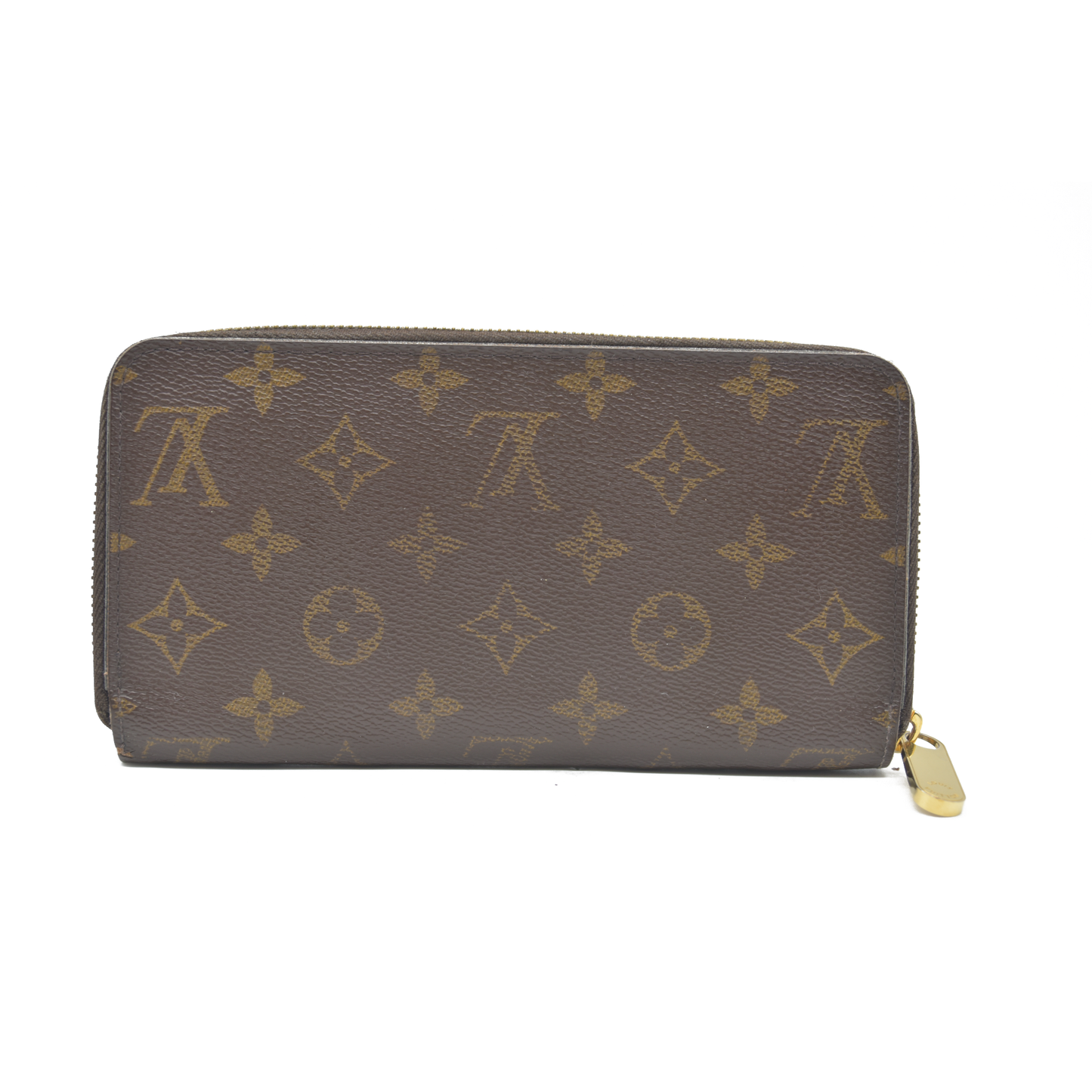 $915 2015 Louis Vuitton Monogram Zippy Zip Around Long Wallet Purse Brown CA5105