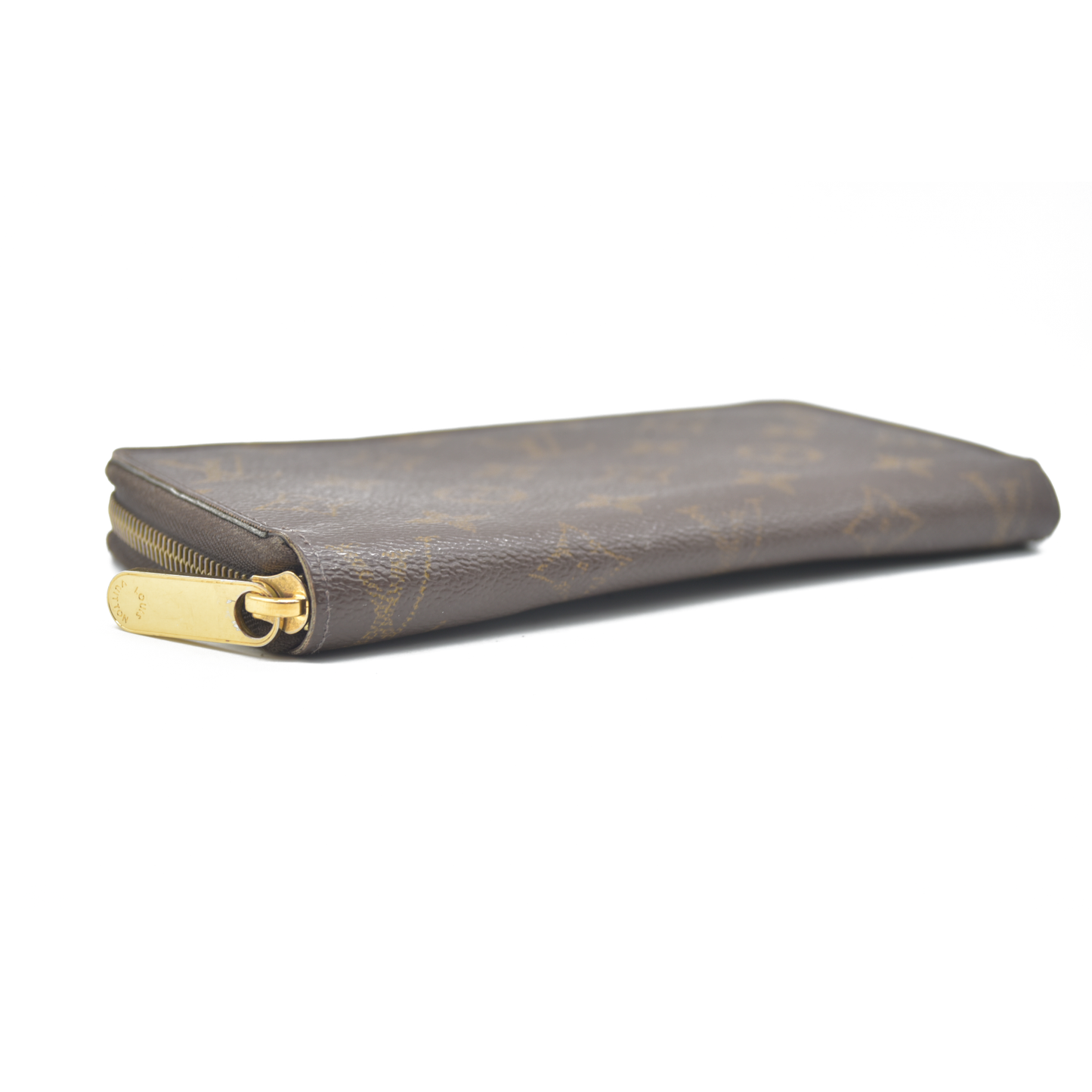 $915 2015 Louis Vuitton Monogram Zippy Zip Around Long Wallet Purse Brown CA5105