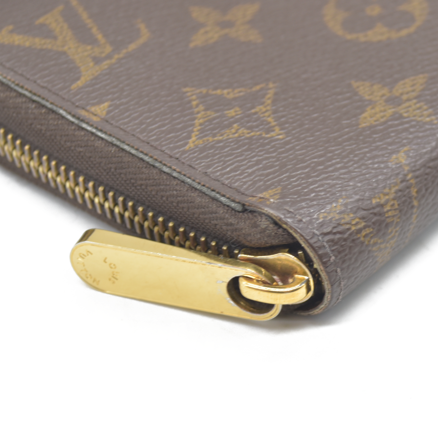 $915 2015 Louis Vuitton Monogram Zippy Zip Around Long Wallet Purse Brown CA5105