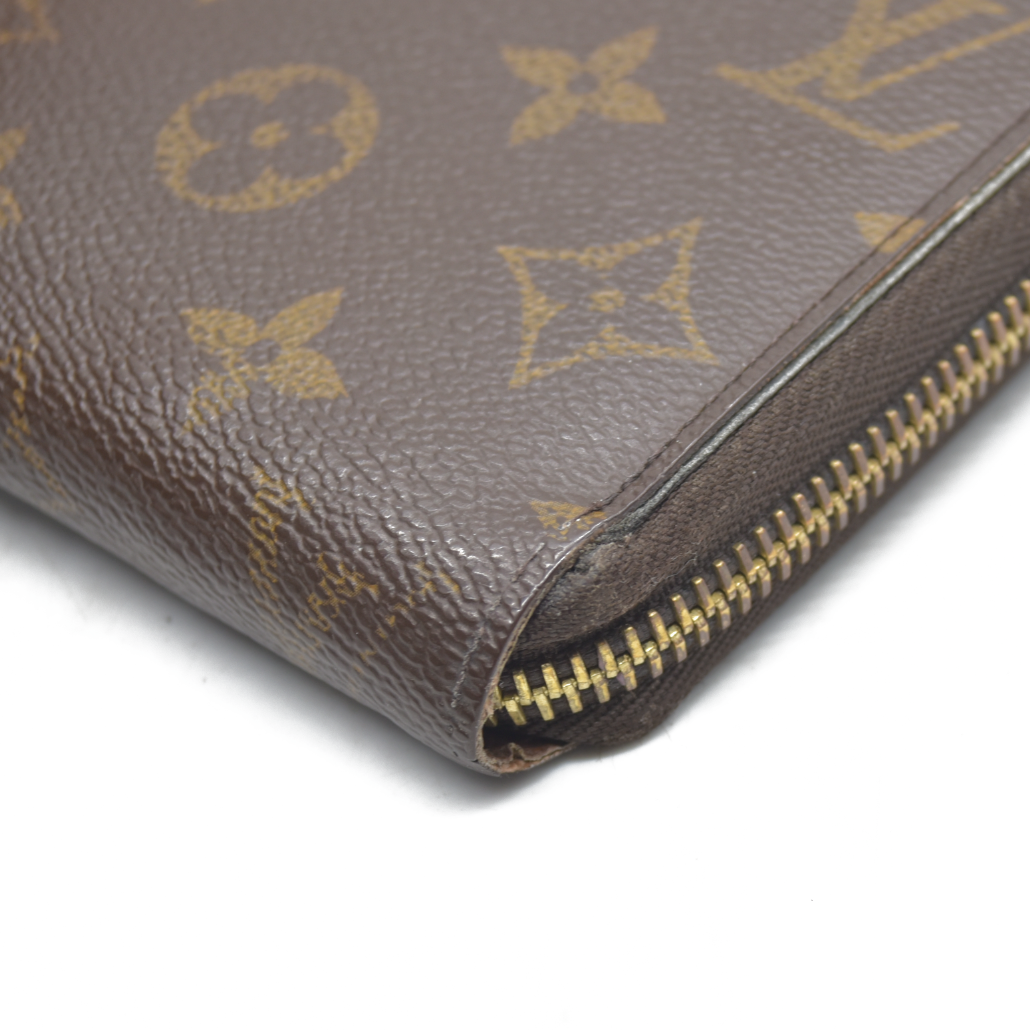 $915 2015 Louis Vuitton Monogram Zippy Zip Around Long Wallet Purse Brown CA5105