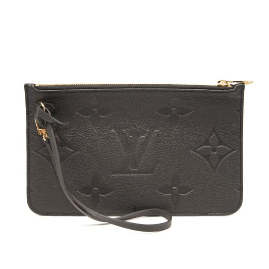 LOUIS VUITTON Empreinte Monogram Giant Neverfull MM Pochette Black Wristlet Shoulder Bag