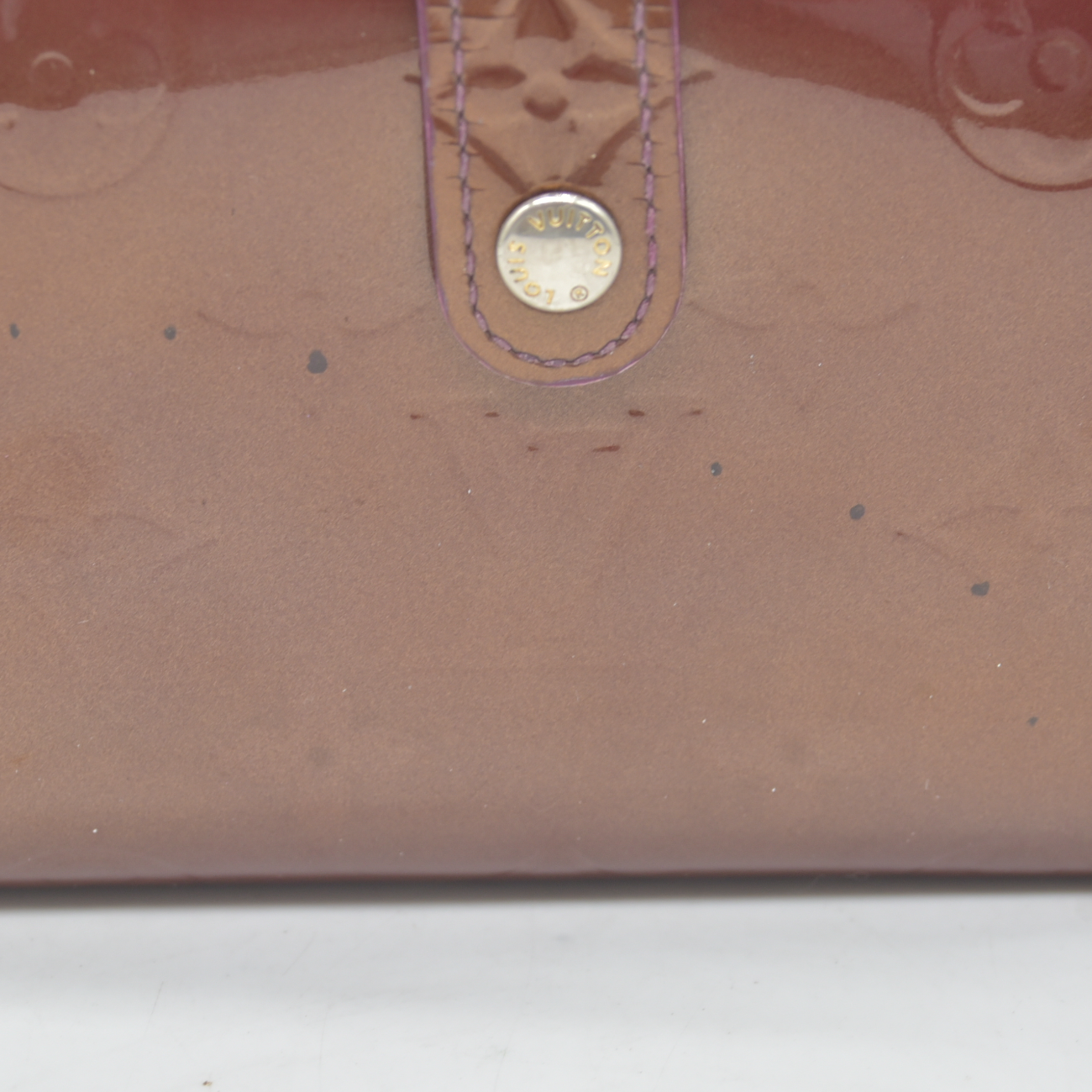 $935 2007 WELL WORN Louis Vuitton Vernis French Purse Wallet Amarante Wallet MI4037