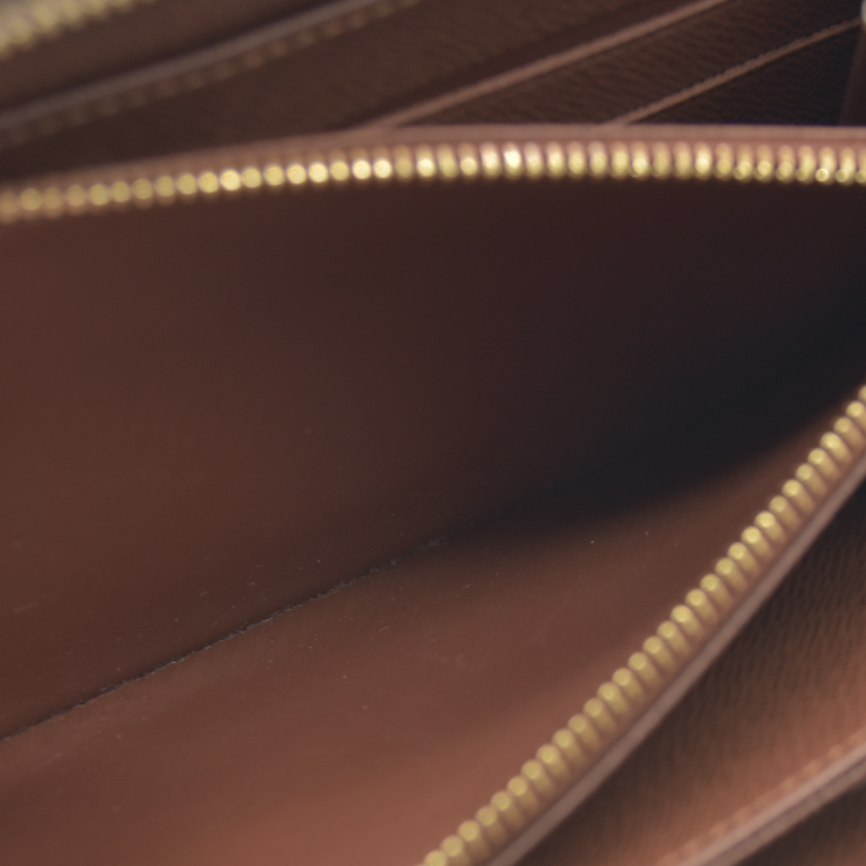 $915 2015 Louis Vuitton Monogram Zippy Zip Around Long Wallet Purse Brown CA5105