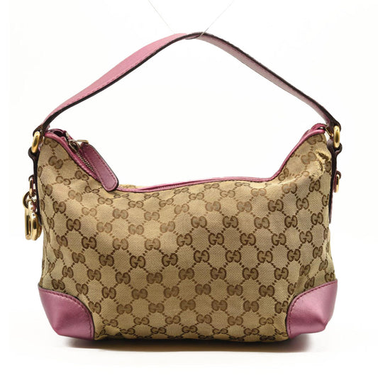 GUCCI GG Canvas Heartbit Small Hobo Bag Pink