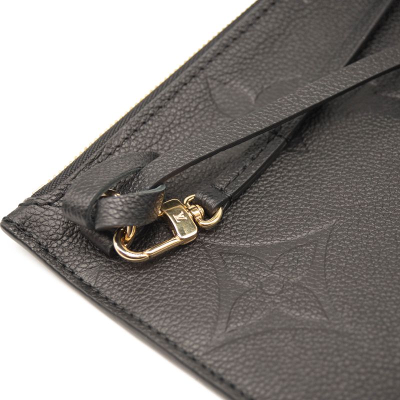 LOUIS VUITTON Empreinte Monogram Giant Neverfull MM Pochette Black Wristlet Shoulder Bag