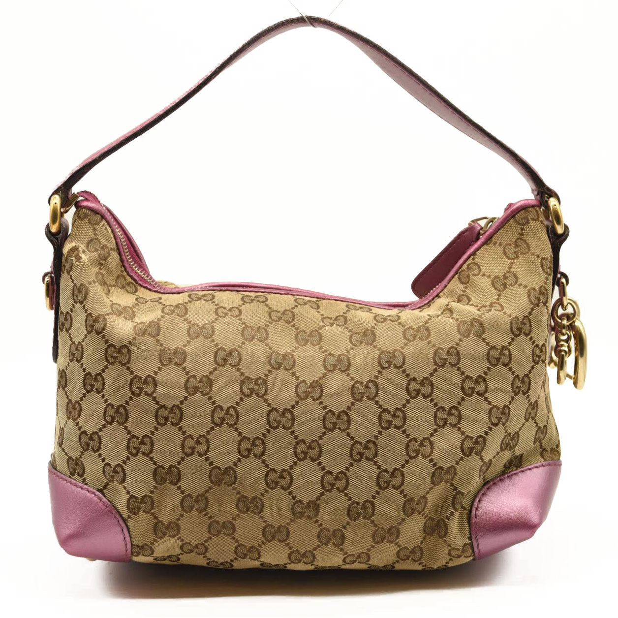 GUCCI GG Canvas Heartbit Small Hobo Bag Pink