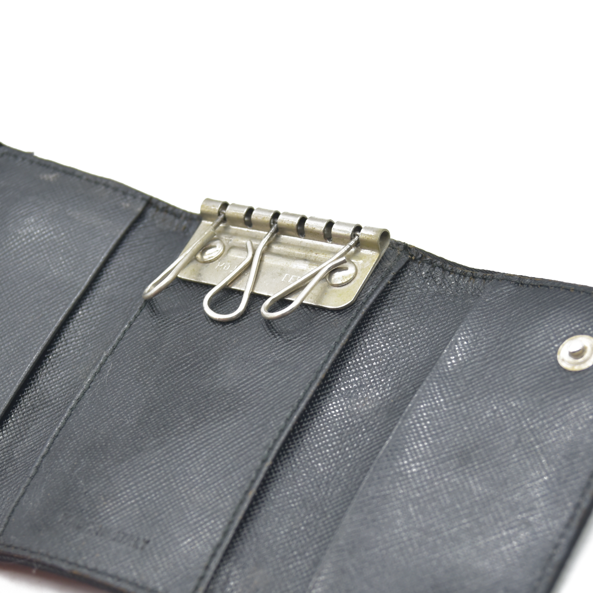 $595 Prada Tessuto Nylon 6 Key Holder Nero Black