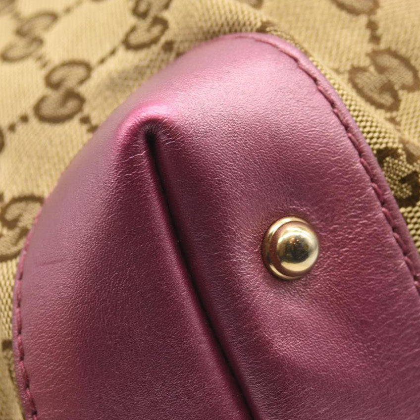 GUCCI GG Canvas Heartbit Small Hobo Bag Pink