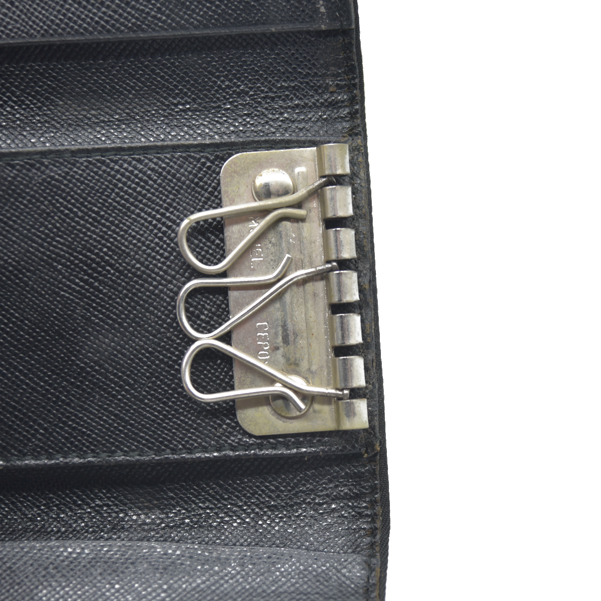 $595 Prada Tessuto Nylon 6 Key Holder Nero Black