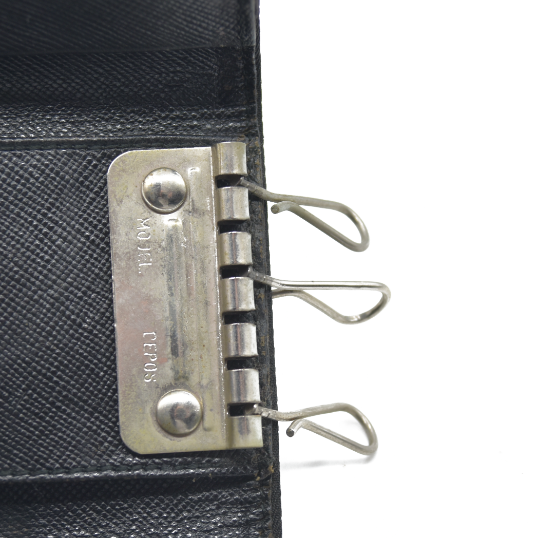 $595 Prada Tessuto Nylon 6 Key Holder Nero Black