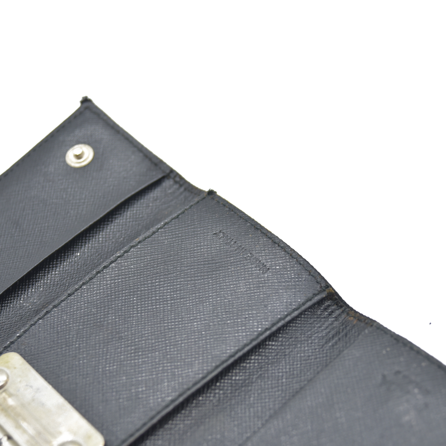 $595 Prada Tessuto Nylon 6 Key Holder Nero Black