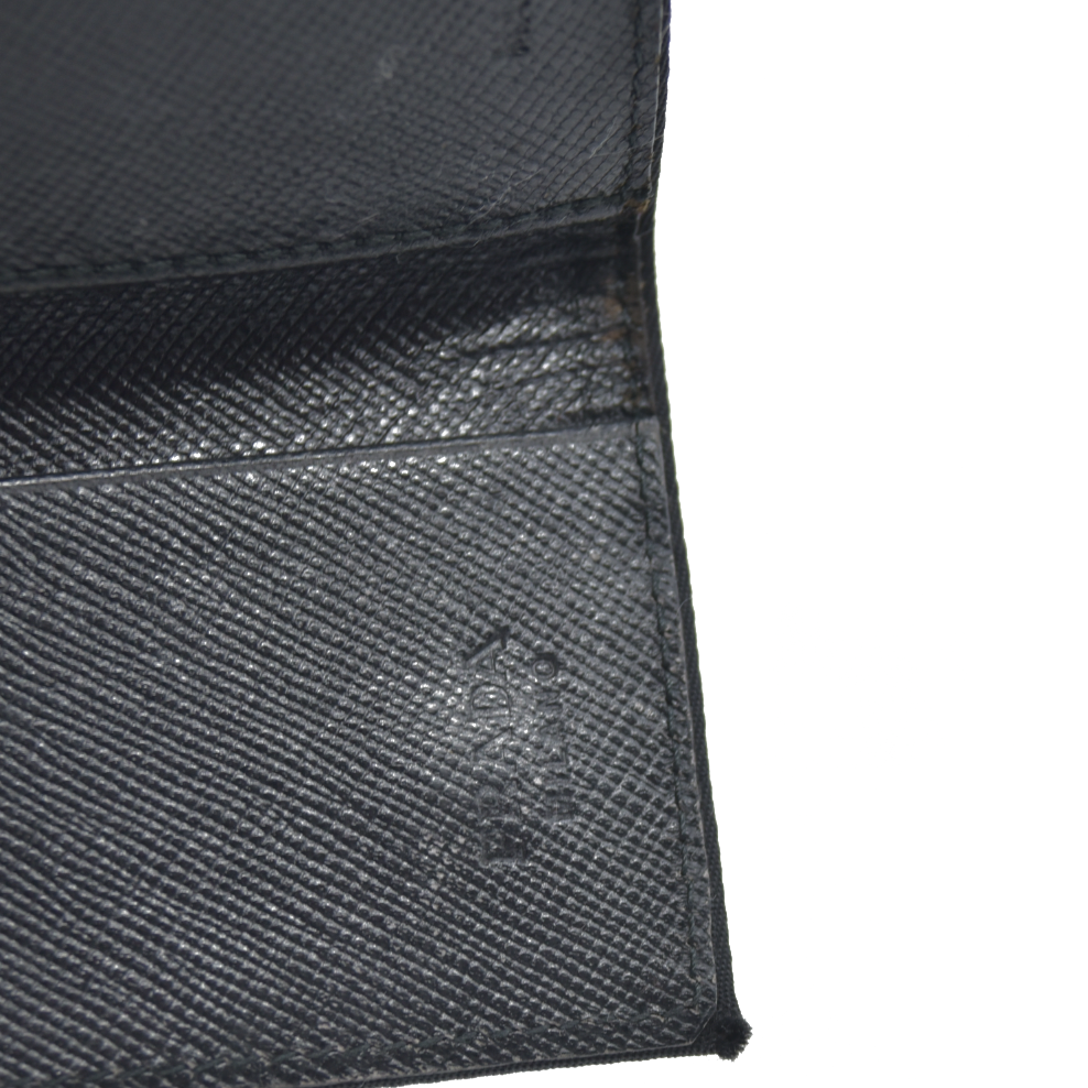 $595 Prada Tessuto Nylon 6 Key Holder Nero Black