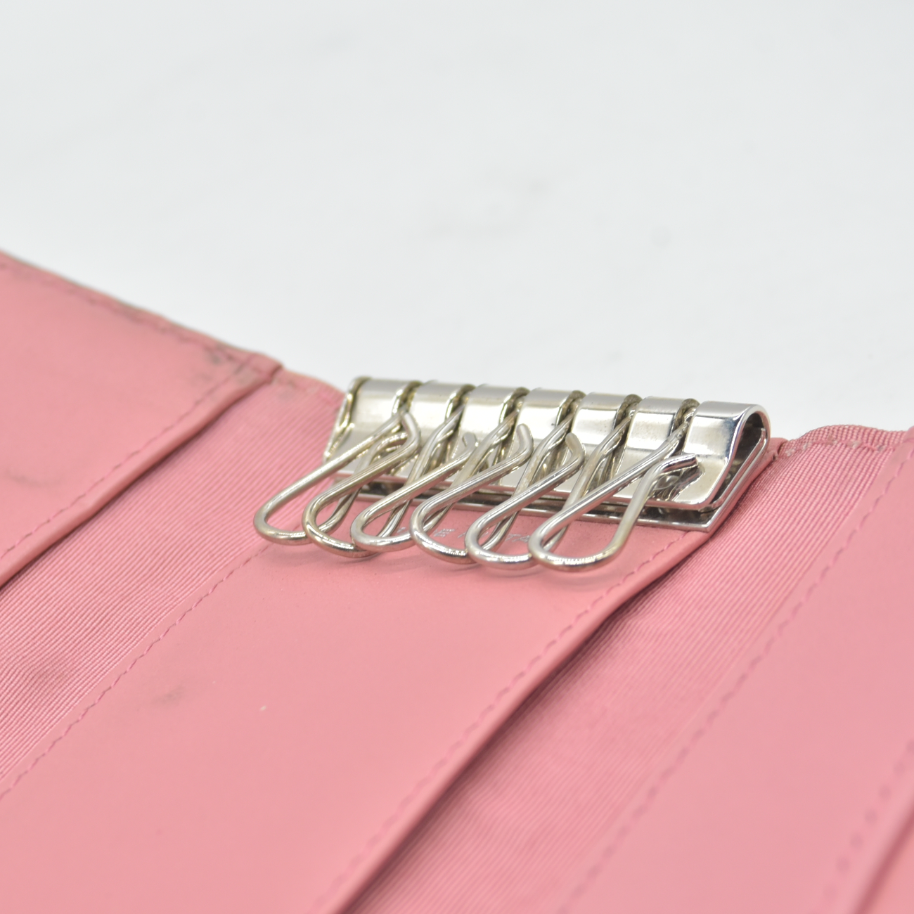 $675 2012 CHANEL Lambskin Quilted 6 Key Holder Pink