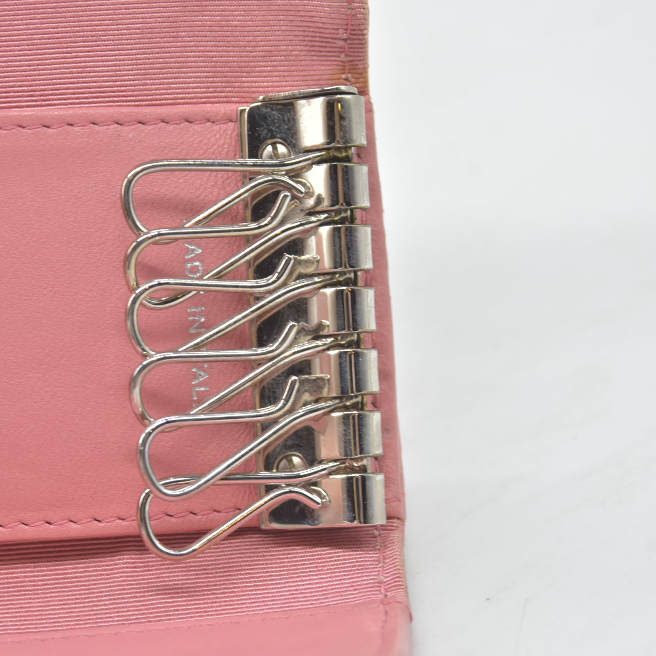 $675 2012 CHANEL Lambskin Quilted 6 Key Holder Pink