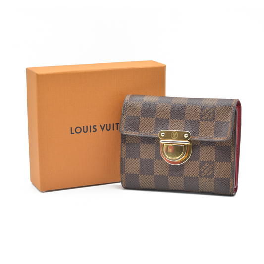$705 CA1005 2005 Louis Vuitton Damier Ebene Koala Compact Wallet