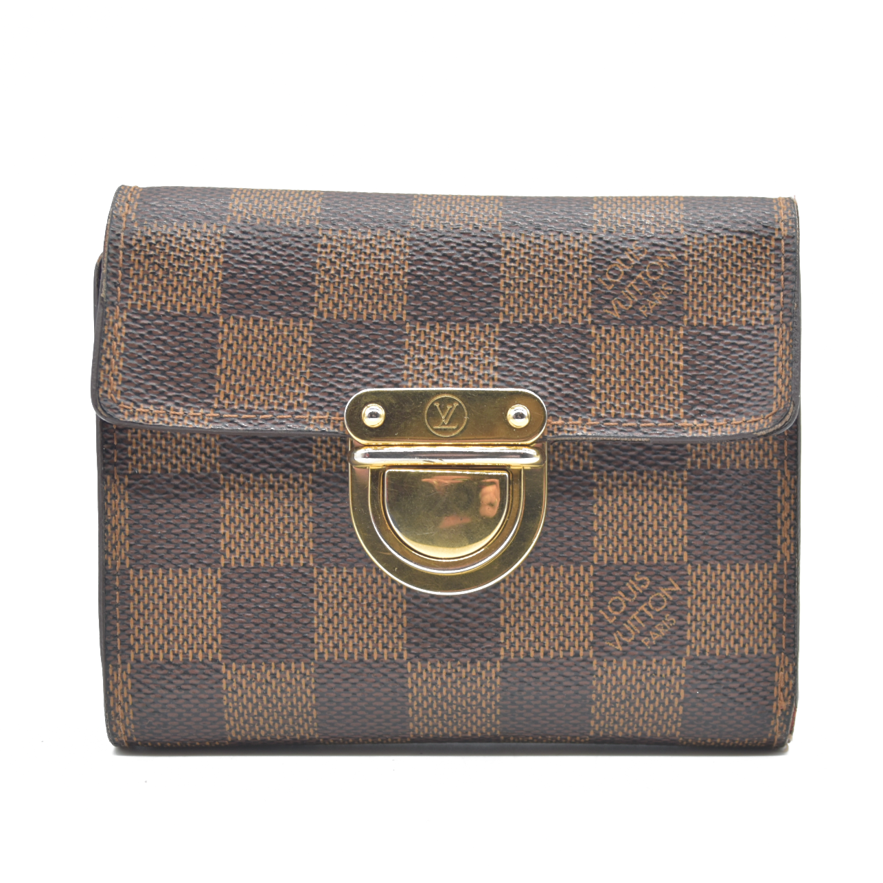 $705 CA1005 2005 Louis Vuitton Damier Ebene Koala Compact Wallet