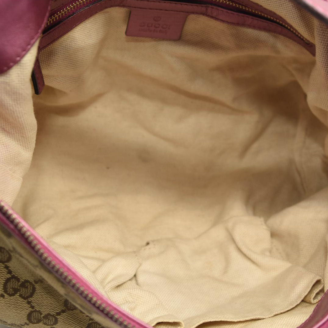 GUCCI GG Canvas Heartbit Small Hobo Bag Pink